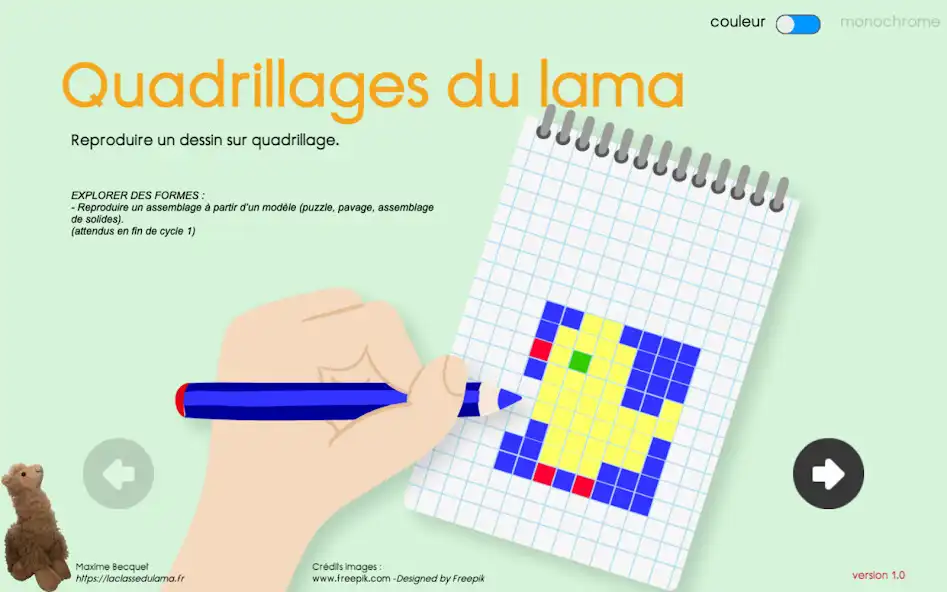 Play Quadrillages du lama  and enjoy Quadrillages du lama with UptoPlay