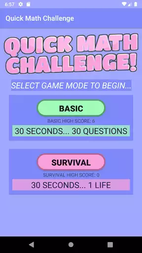 Play Quick Math Challenge Play Quick Math Challenge
