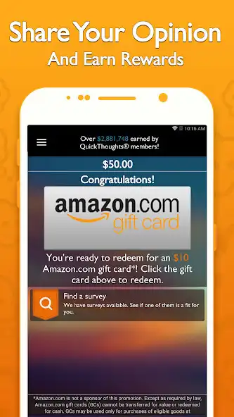 Play QuickThoughts: Take Surveys Earn Gift Card Rewards