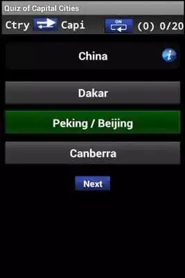 Play Quiz of Capital Cities