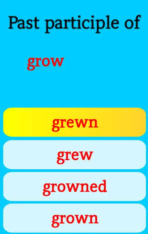 Play Quiz on Irregular Verbs