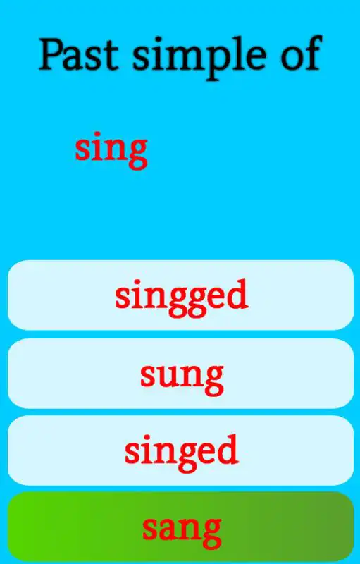 Play Quiz on Irregular Verbs