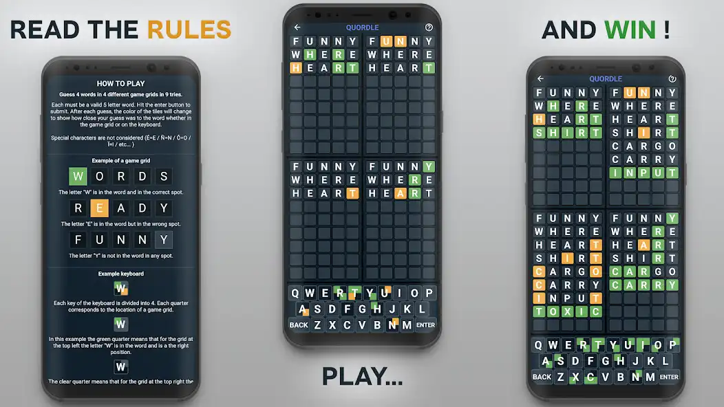 Play Quordle - Daily Word Game as an online game Quordle - Daily Word Game with UptoPlay