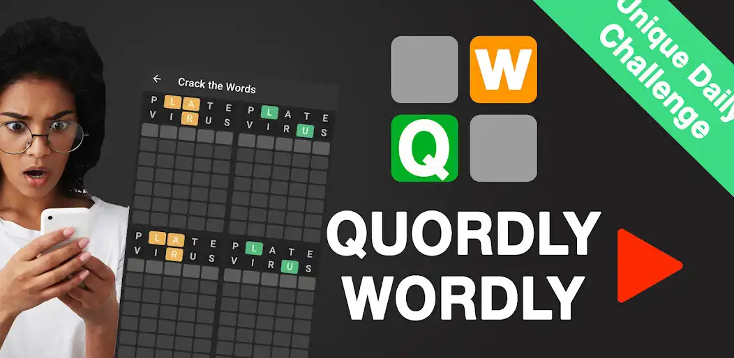 Play Quordle Wordly word guess game  and enjoy Quordle Wordly word guess game with UptoPlay