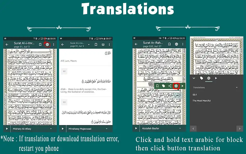 Play Quran MP3 and Translation as an online game Quran MP3 and Translation with UptoPlay