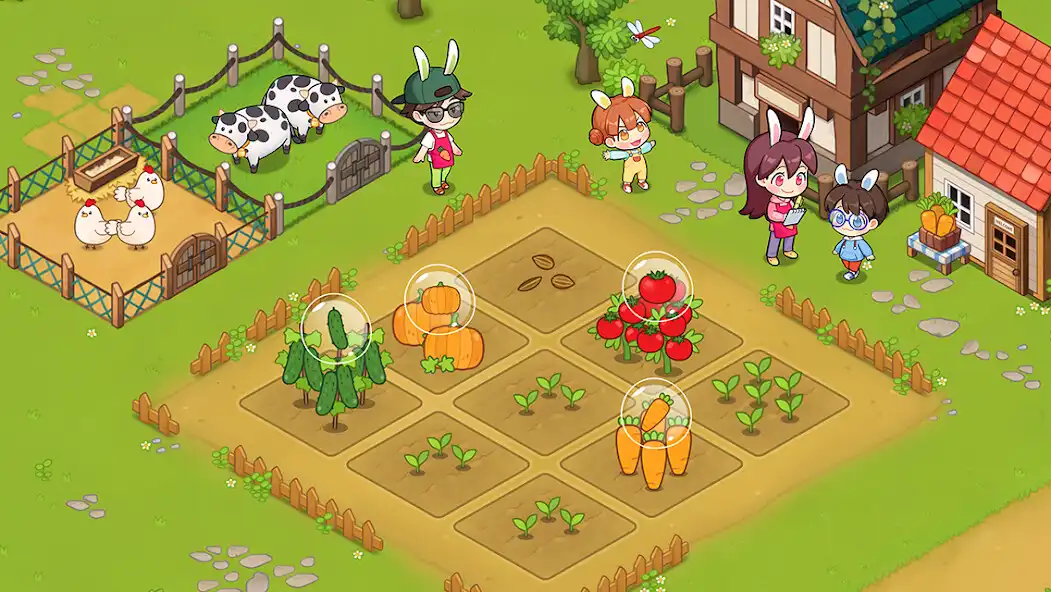 Play Rabbit Familys Carrot Farm as an online game Rabbit Familys Carrot Farm with UptoPlay