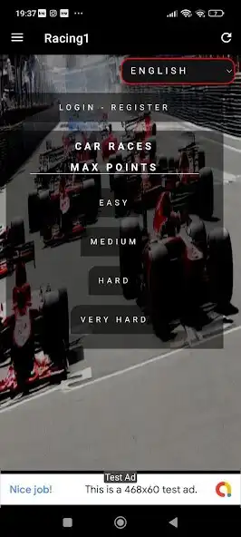 Play Racing 1, races cars game as an online game Racing 1, races cars game with UptoPlay