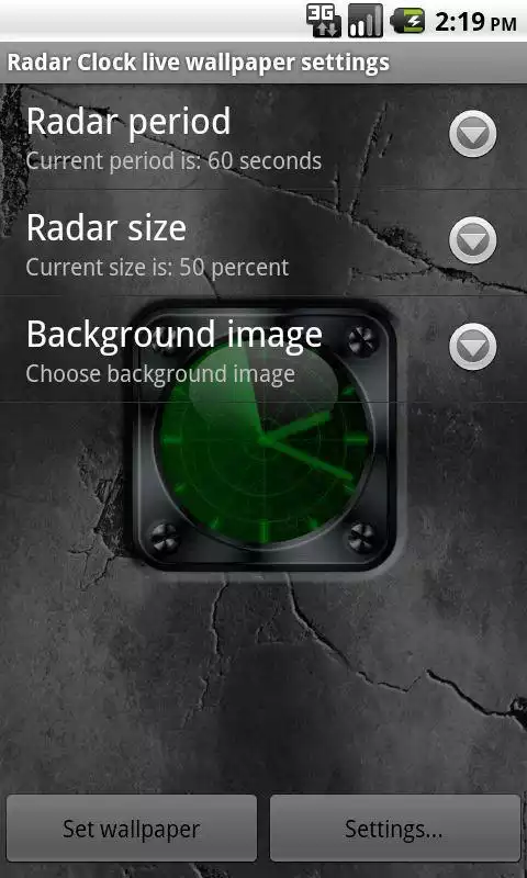 Play Radar Clock free livewallpaper