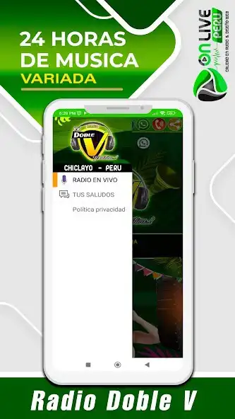 Play Radio La Doble V - Chiclayo as an online game Radio La Doble V - Chiclayo with UptoPlay