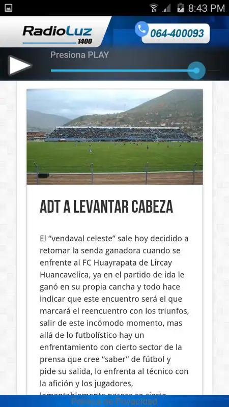 Play Radio Luz de Tarma