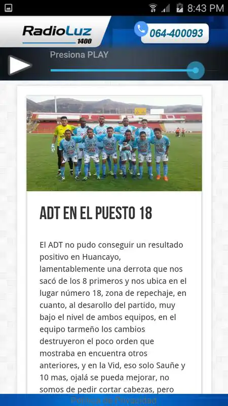 Play Radio Luz de Tarma