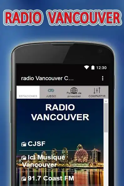 Play radios from Vancouver Canada  and enjoy radios from Vancouver Canada with UptoPlay