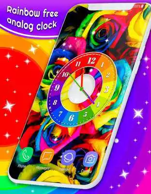 Play Rainbow Color Free Analog Clock