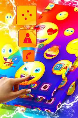 Play Rainbow Emojis Launcher Theme