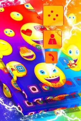Play Rainbow Emojis Launcher Theme