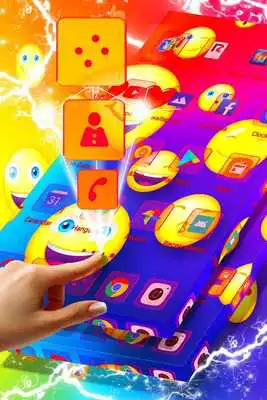Play Rainbow Emojis Launcher Theme
