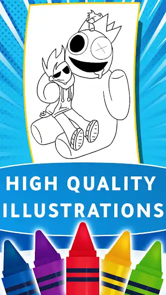 Play Rainbow Friends coloring book  and enjoy Rainbow Friends coloring book with UptoPlay