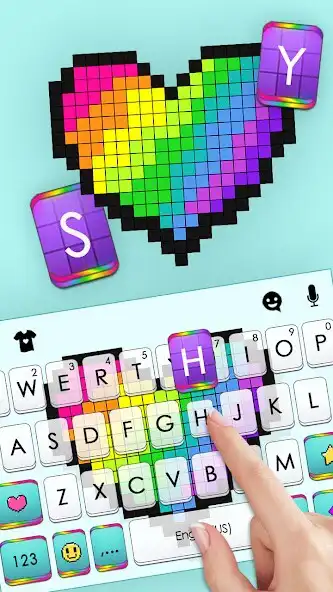 Play Rainbow Heart Bricks Keyboard Background as an online game Rainbow Heart Bricks Keyboard Background with UptoPlay