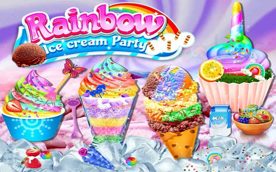 Play Rainbow Ice Cream Party  and enjoy Rainbow Ice Cream Party with UptoPlay
