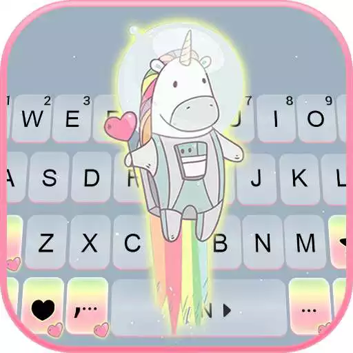 Play Rainbow Jet Unicorn Keyboard Background APK