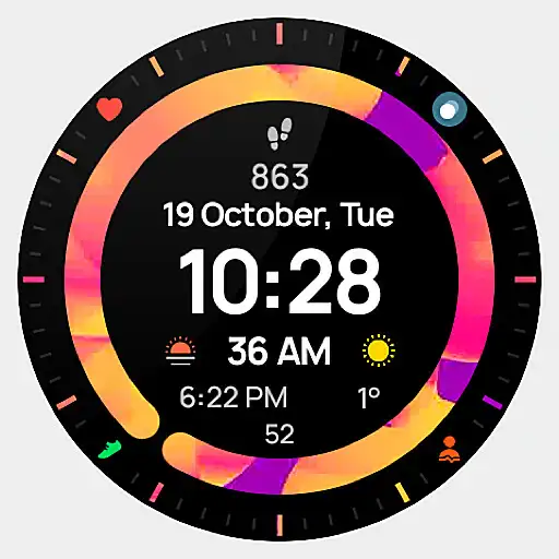 Play Rainbow Minimal Watchface APK