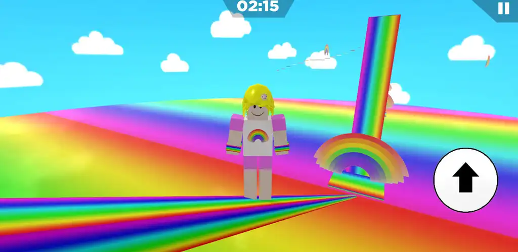 Play Rainbow Parkour sweet Girl as an online game Rainbow Parkour sweet Girl with UptoPlay