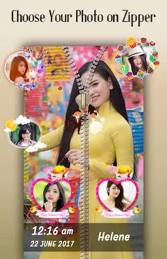 Play Rainbow Rose Zipper Lock Screen as an online game Rainbow Rose Zipper Lock Screen with UptoPlay