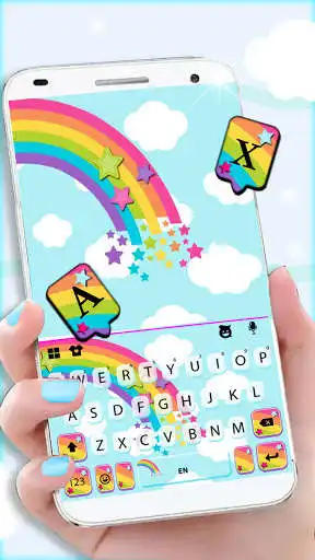 Play Rainbow Stars Keyboard Theme  and enjoy Rainbow Stars Keyboard Theme with UptoPlay