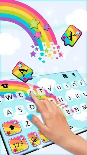 Play Rainbow Stars Keyboard Theme as an online game Rainbow Stars Keyboard Theme with UptoPlay