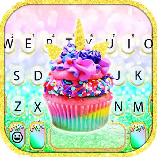 Play Rainbow Unicorn Cupcake Keyboard Theme APK