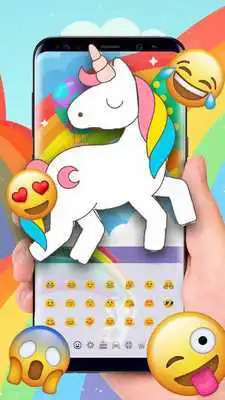 Play Rainbow Unicorn Keyboard Theme 2018