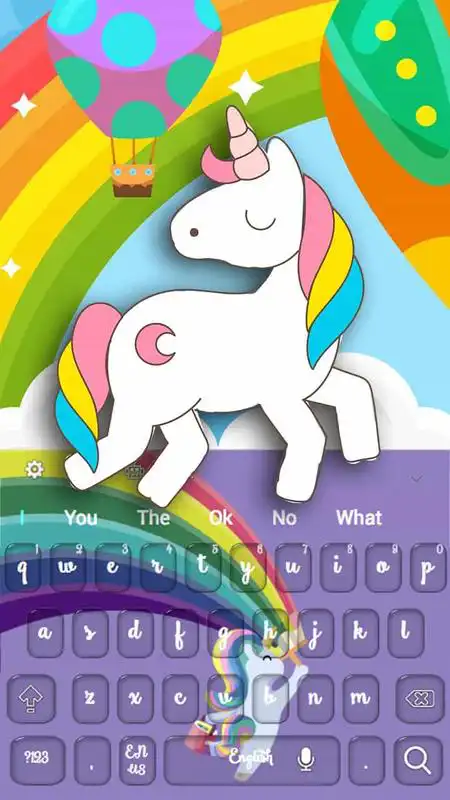 Play Rainbow Unicorn Keyboard Theme 2018