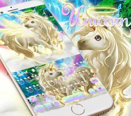 Play Rainbow unicorn Keyboard theme
