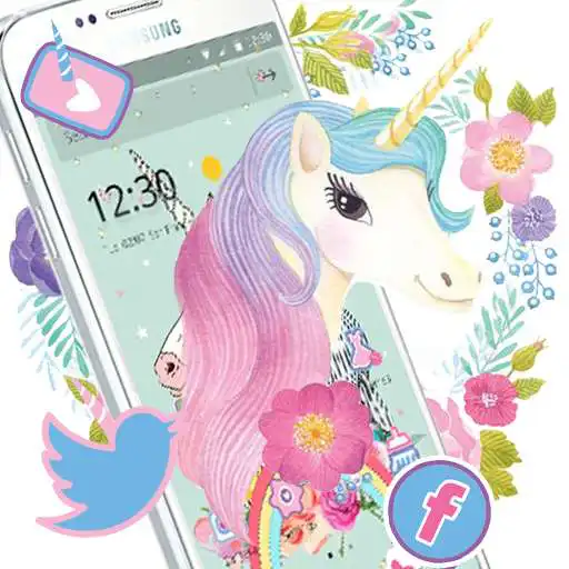 Run free android online Rainbow Unicorn Theme,Cute Pink Rose Wallpaper APK