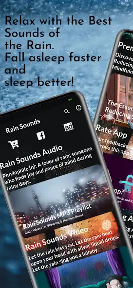 Play Rain Sounds : Relaxing Sleep as an online game Rain Sounds : Relaxing Sleep with UptoPlay