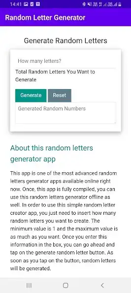 Play Random Letters Generator as an online game Random Letters Generator with UptoPlay