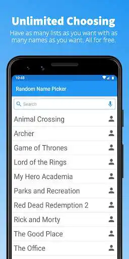 Play Random Name Picker - Raffles, Decisions, Groups  and enjoy Random Name Picker - Raffles, Decisions, Groups with UptoPlay