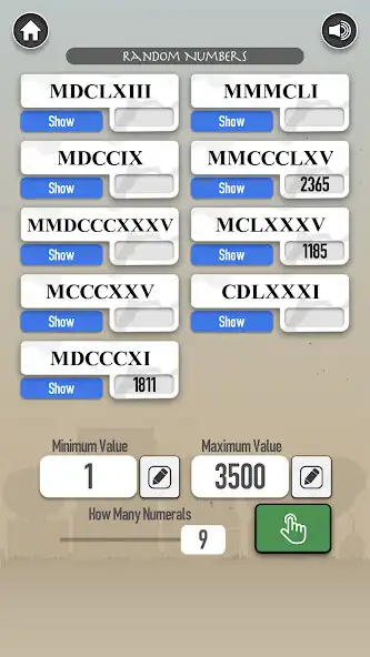 Play Random Numerals as an online game Random Numerals with UptoPlay