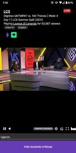 Play Random Stream for Twitch  and enjoy Random Stream for Twitch with UptoPlay