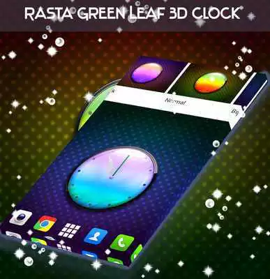 Play Rasta Green Leaf 3D Clock