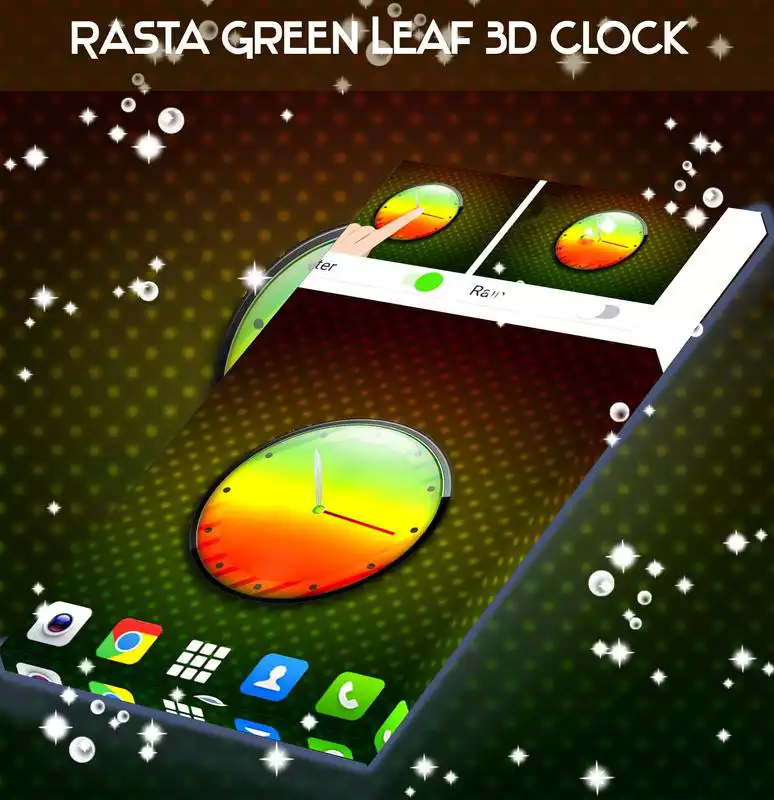 Play Rasta Green Leaf 3D Clock