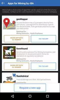 Play rBA - App catalog for Mining
