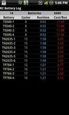 Play RC Battery Log Play RC Battery Log