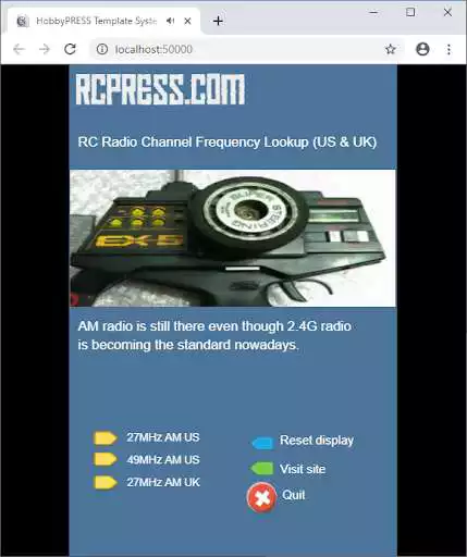 Play RCPRESS RC model AM radio frequencies US & UK  and enjoy RCPRESS RC model AM radio frequencies US & UK with UptoPlay
