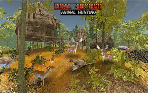 Play Real Archer - Animal Hunting - Horse safari as an online game Real Archer - Animal Hunting - Horse safari with UptoPlay