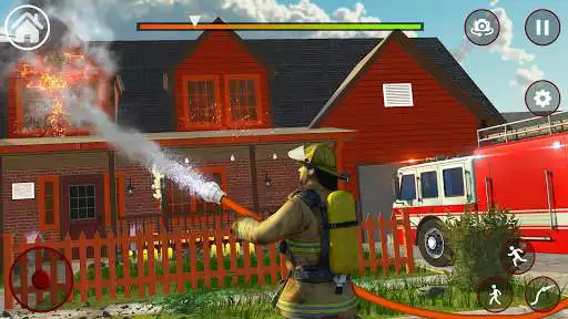 Play Real Firefighter Simulator: 3D Fire Fighter Games as an online game Real Firefighter Simulator: 3D Fire Fighter Games with UptoPlay