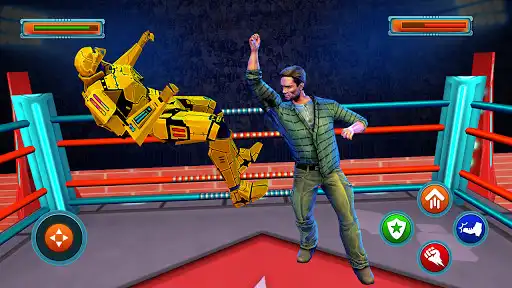 Play Real Robot Ring Knockout : Bot Fighting as an online game Real Robot Ring Knockout : Bot Fighting with UptoPlay