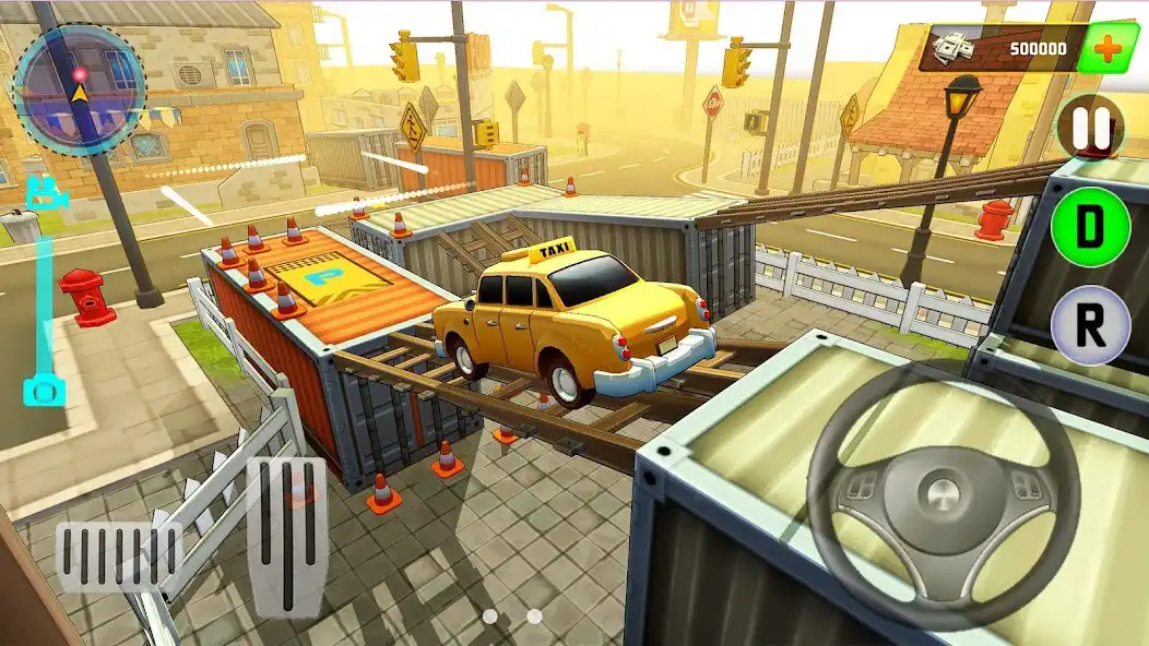 Play Real taxi driving game : Classic car parking arena as an online game Real taxi driving game : Classic car parking arena with UptoPlay
