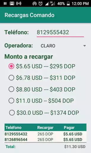 Play recargas.comando
