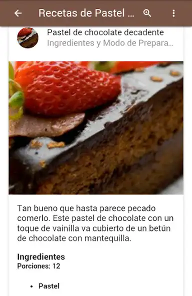 Play Recetas De Pastel De Chocolate as an online game Recetas De Pastel De Chocolate with UptoPlay